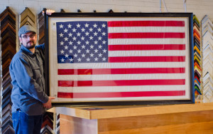 Custom framed American Flag