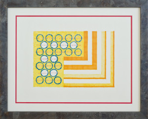 Abstract modern American flag in grey frame