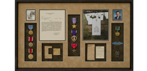 World War II memorabilia shadow box