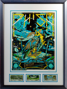 Phish poster custom framed with ticket stubs