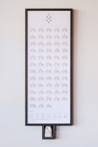 Framed Colorado 14ers poster with custom stamp holder
