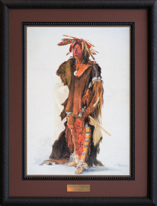 Native American print with custom engraved plaque