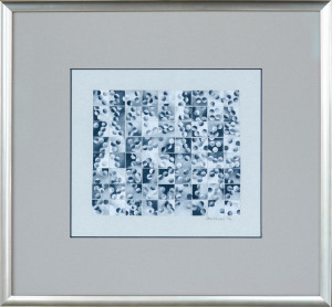 Mono print in contemporary silver frame